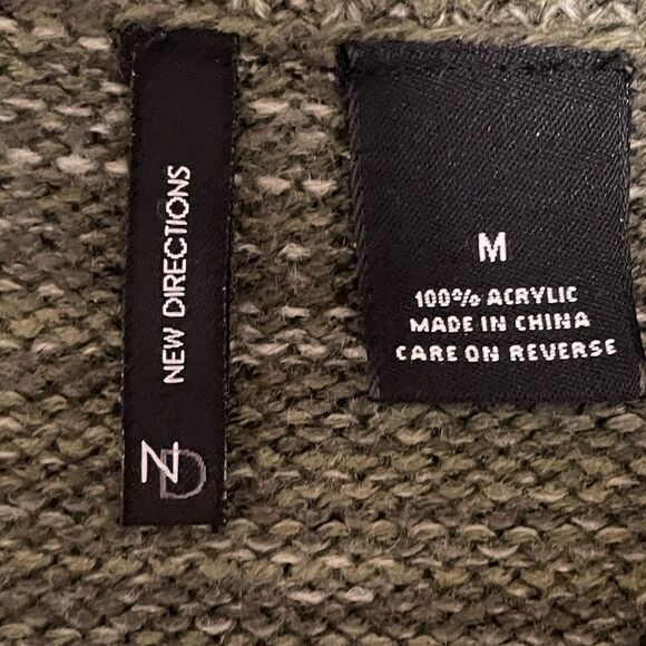 New Directions Short Sleeve Knit Mini Dress Zipper Detail Green Medium - Picture 7 of 8